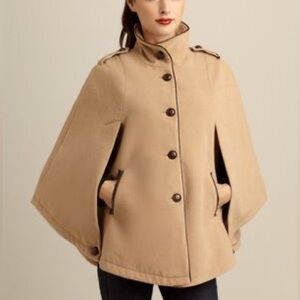 Larry Levine Beige Fleece Shawl/wrap/cape